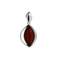 Silver pendant with amber