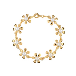 Silver bracelet with pearl