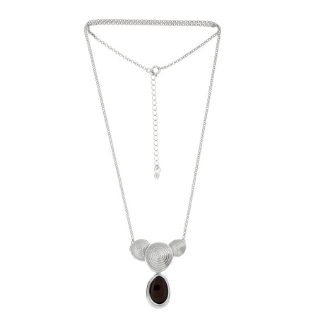 Silver necklace with amber
