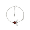 Silver bracelet with amber