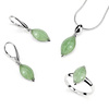Silver ring with green quartz