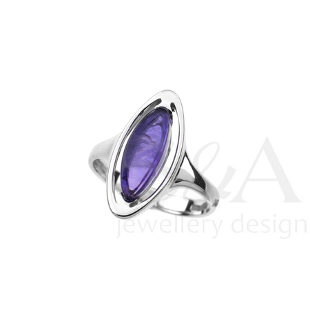Silver ring with amethyst