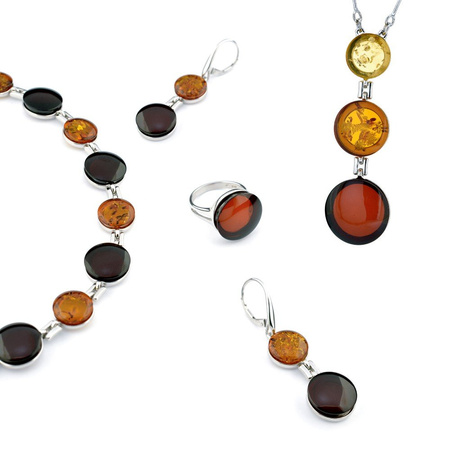Silver ring with amber