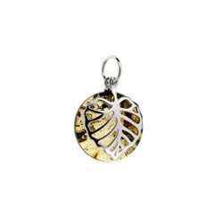 Silver pendant with amber