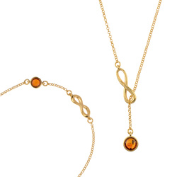 Silver necklace with amber