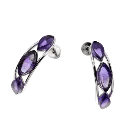 Silver earrings with amethyst