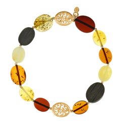 Silver bracelet with amber
