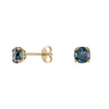 Gold earrings with blue topaz