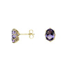 Gold earrings with amethyst