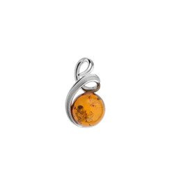 Silver pendant with amber