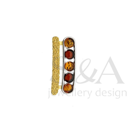 Silver pendant with amber