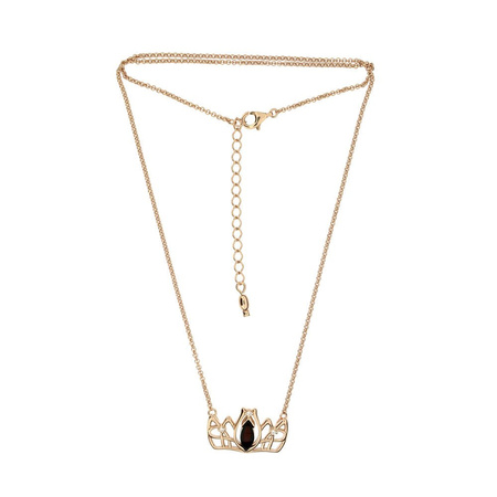 Silver necklace with amber - crown