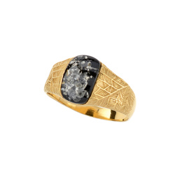 Silver ring with amber