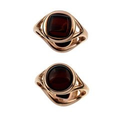 Silver ring with amber