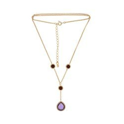 Silver necklace with amethyst