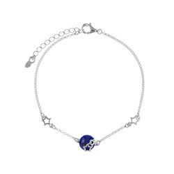 Silver bracelet with lapis lazuli