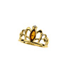 Silver ring with amber - crown