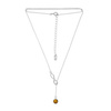 Silver necklace with amber