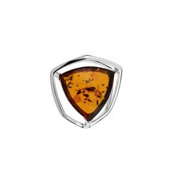 Silver pendant with amber