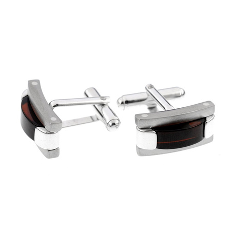 Silver cufflinks with amber