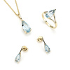 Gold earrings with blue topaz