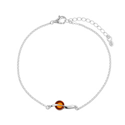 Silver bracelet with amber