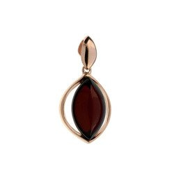 Silver pendant with amber