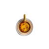 Silver pendant with amber