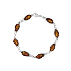 Silver bracelet with amber