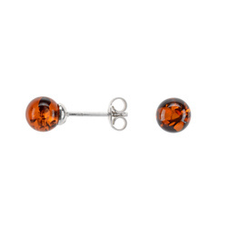 Silver earrings with amber