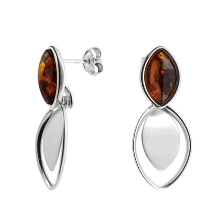 Silver earrings with amber 