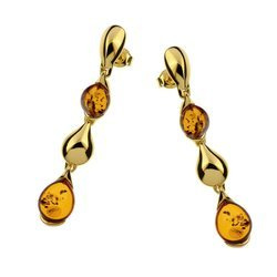 Silver earrings with amber