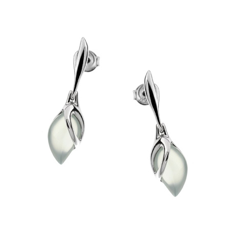 Silver earrings with agate
