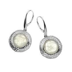 Silver earrings with moonstone