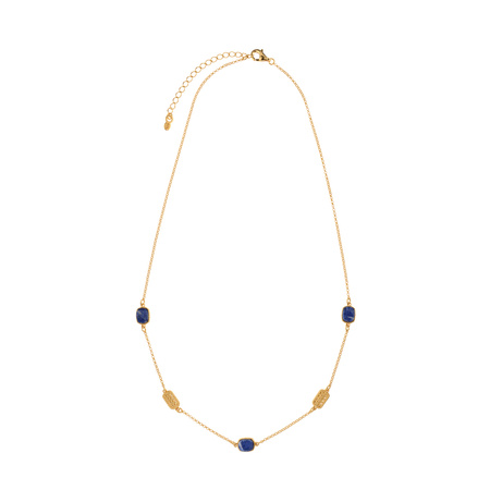 Silver necklace with amber