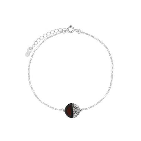 Silver bracelet with amber