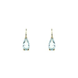 Gold earrings with blue topaz