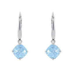 Gold earrings with blue topaz