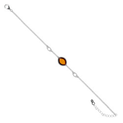 Silver bracelet with amber