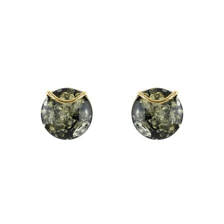 Silver earrings with amber