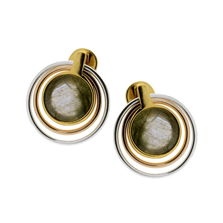 Silver earrings with labradorite