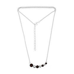 Silver necklace with amber