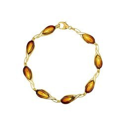 Silver bracelet with amber