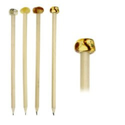 Pencil with amber