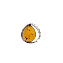 Silver pendant with amber