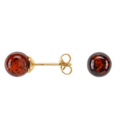 Silver earrings with amber