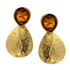 Silver earrings with amber