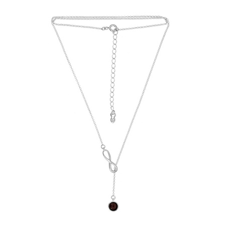 Silver necklace with amber