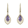 Gold earrings with amethyst