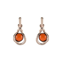 Silver earrings with amber